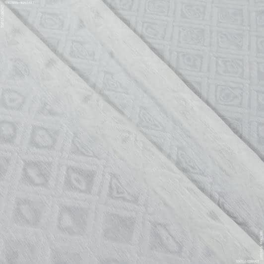 Ткани для драпировки стен и потолков - Тюль батист Двойной тиснение ромб молочный с утяжелителем