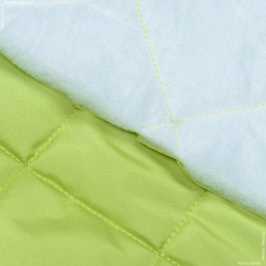 Тканини для верхнього одягу - Плащова Фортуна стьогана з синтепоном 100г/м  7см*7см фісташковий