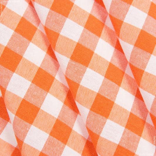 Ткани портьерные ткани - Декоративная ткань Клетка /MENORCA средняя оранжевый