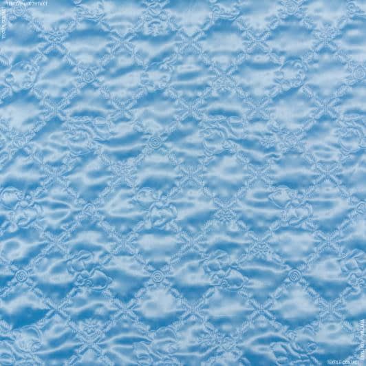 Тканини підкладкова тканина - Атлас термопаяний з синтепоном 100г/м блакитний