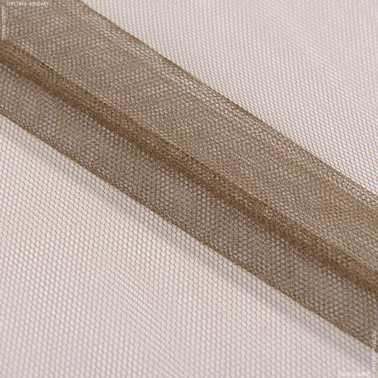 Тканини спец.тканини - Тюль сітка Грек  колір тютюн 180 см