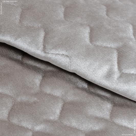 Тканини сінтепон - Декоративна стьобана тканина велюр /беж