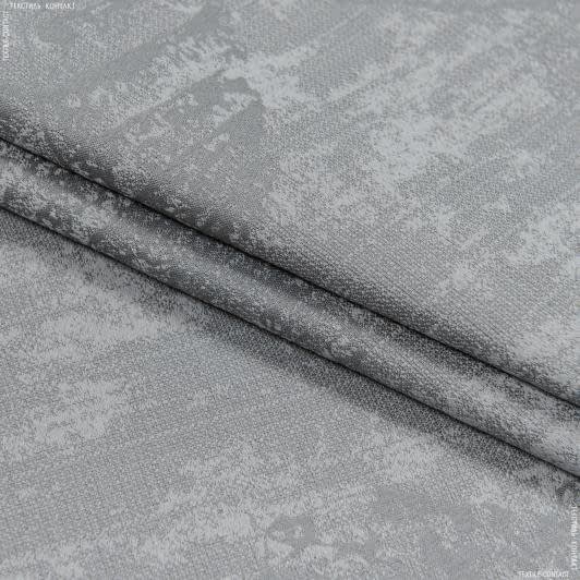 Тканини портьєрні тканини - Жакард Зелі листя сірий