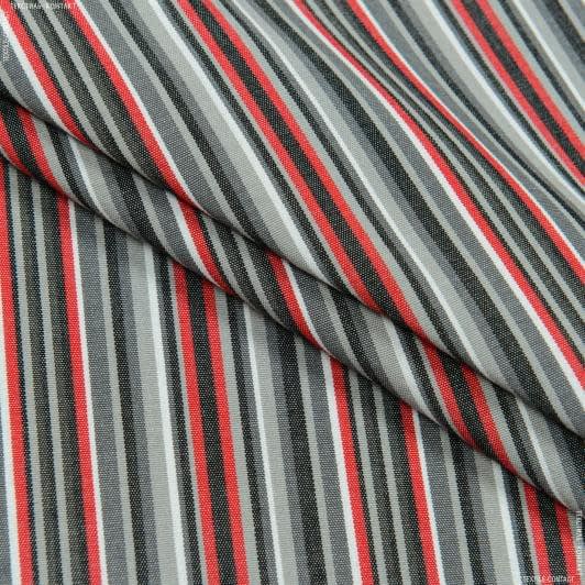 Тканини для вулиці - Дралон смуга /JAVIER колір червоний, сірий