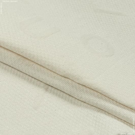 Тканини для чохлів на стільці - Жаккард Летрас літери крем