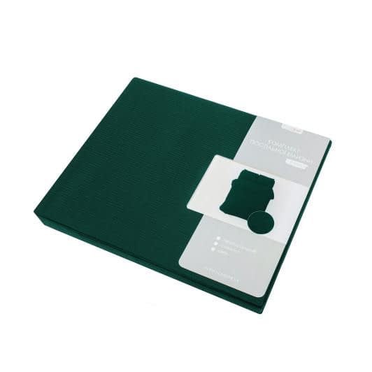 Тканини комплект постільної білизни - Євро комплект постільної білизни сатин "Страйп 0.2х0.2" зелений
