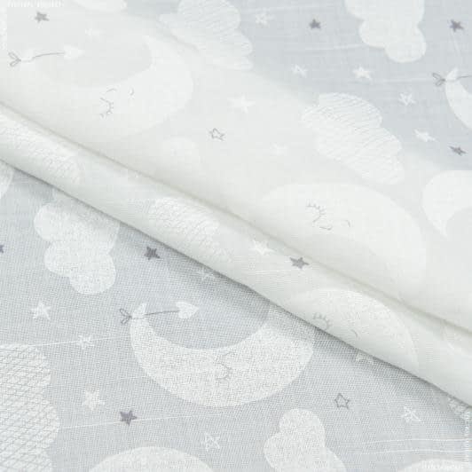 Ткани ненатуральные ткани - Тюль кисея Сарика месяц цвет белый с утяжелителем