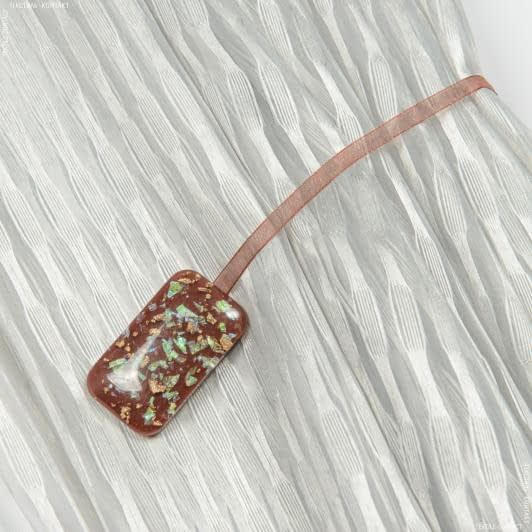 Ткани фурнитура для дома - Магнитный подхват Танго на тесьме  коричневый 55х30 мм
