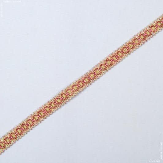 Тканини фурнітура для дома - Тесьма Бріджит широкая цвет фрез-золото 15 мм