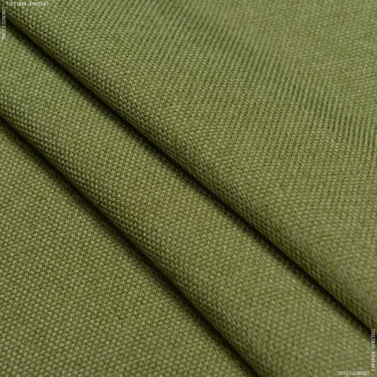Тканини портьєрні тканини - Рогожка  Брук/BROOKE колір т.оливка