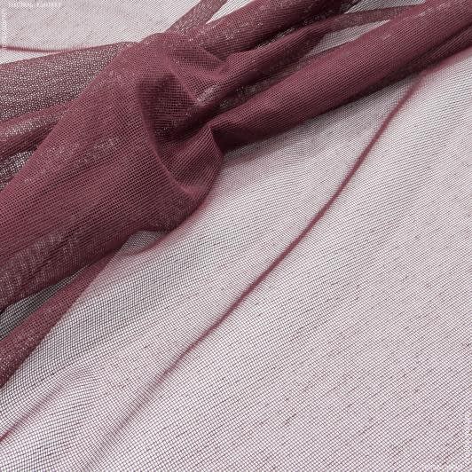Ткани гардинные ткани - Тюль сетка Крафт цвет бургунди с утяжелителем
