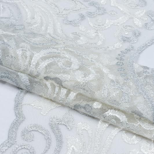 Ткани фурнитура для декора - Декоративное кружево Вазари цвет молочно-серебро 22 см