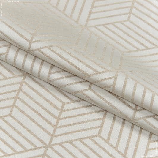 Тканини для покривал - Декоративна тканина Гексагон  геометрія / бежевий