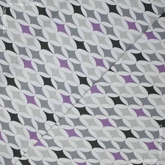 Тканини для штор - Декоративна тканина панама Ізамі бузок, св.сірий, сірий, т.сірий