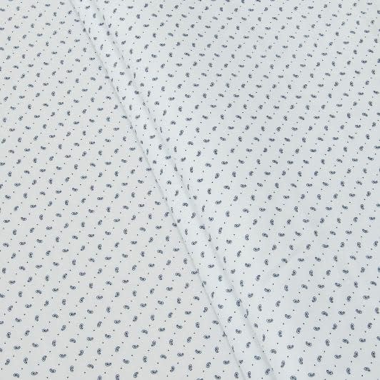 Тканини для сорочок - Сорочкова принт сині огірки, крапки на білому