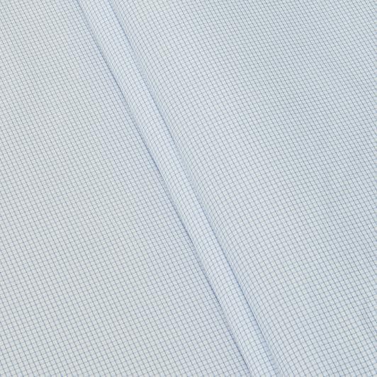 Тканини для блузок - Сорочкова у міні клітинку білу/блакитну