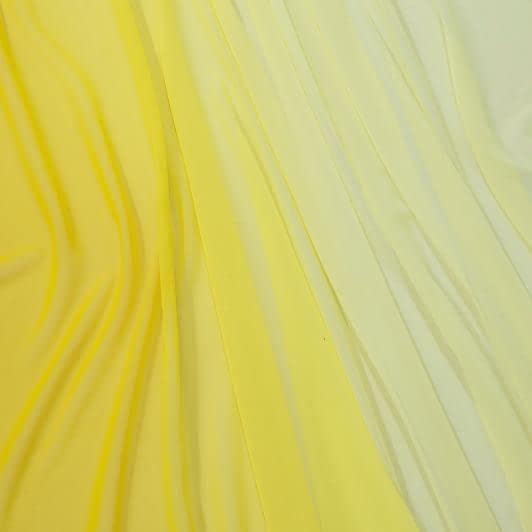 Ткани для платков и бандан - Шифон деграде светло желтый-лимонный