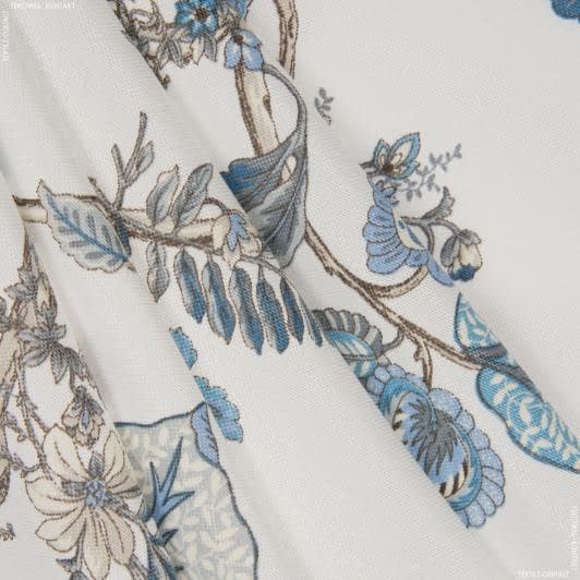 Ткани портьерные ткани - Декоративная ткань панама Рамас /RAMAS цветы мелкие,  бордова