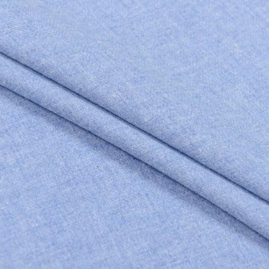 Тканини для блузок - Сорочкова  фланель ялинка меланж світло-блакитна