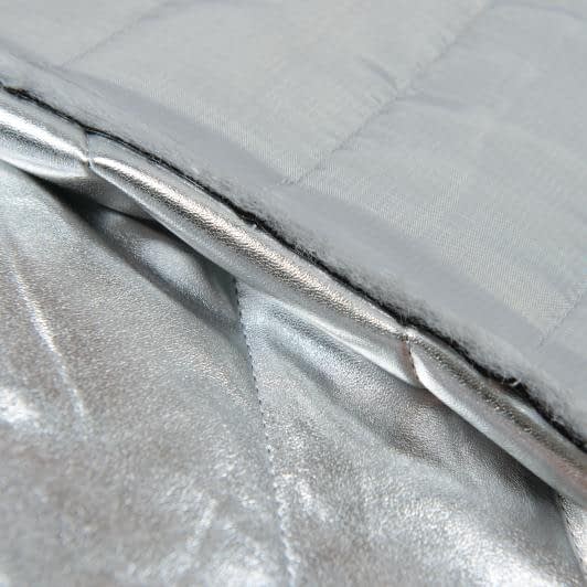 Ткани для верхней одежды - Кожа искусственная стеганная цвет серебро