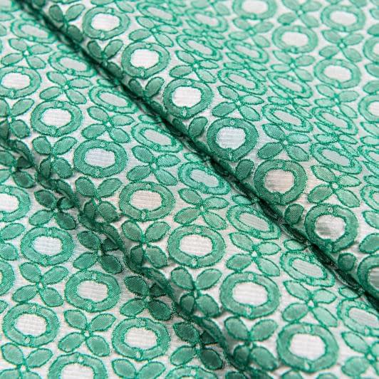 Ткани для платьев - Костюмный жаккард фукро зеленый