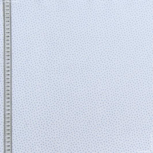 Ткани для декоративных подушек - Экокоттон куриные лапки св.голубой, фон белый
