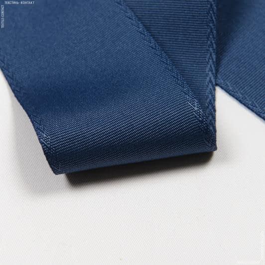 Тканини фурнітура і аксесуари для одягу - Репсова стрічка Ялинка Глед темно синя 68 мм