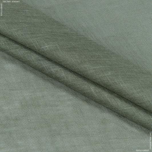 Тканини для блузок - Льон марльовка зелений