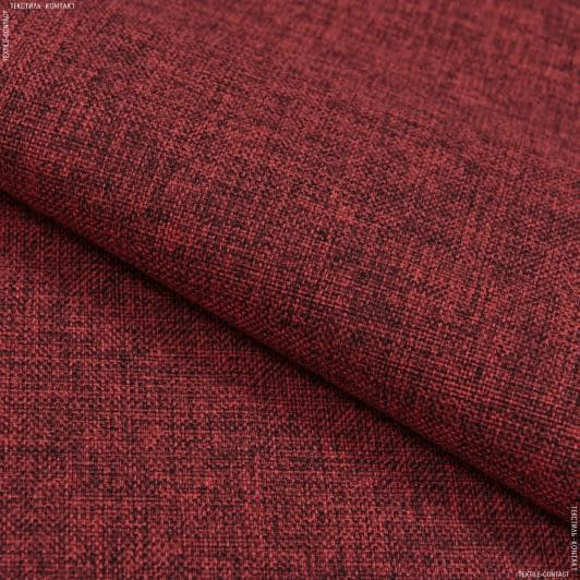 Тканини для перетяжки меблів - Декоративна тканина рогожка Регіна меланж червоно-чорний