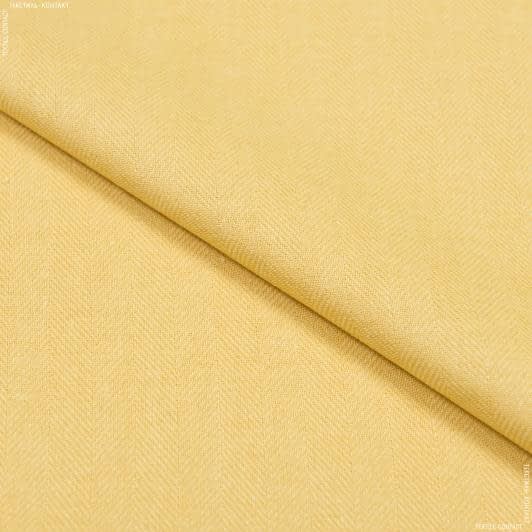 Ткани для мужских костюмов - Костюмный полулен темно-желтый
