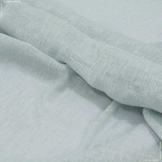Ткани гардинные ткани - Тюль кисея Мелодия имитация льна цвет голубой мел с утяжелителем