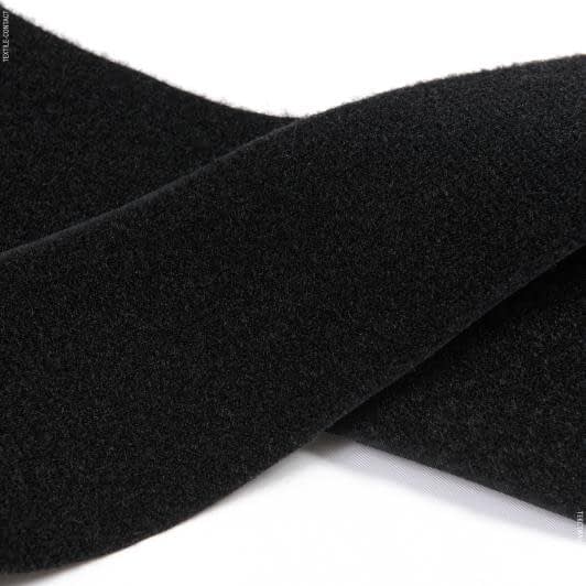 Ткани для военной формы - Липучка Велкро пришивная мягкая часть черная 100мм/25м