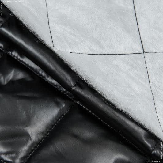 Ткани для верхней одежды - Плащевая Руби лаке стеганая с синтепоном 100г/м 7см*7см цвет черный