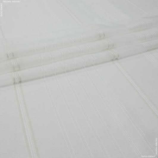 Тканини гардинні тканини - Тюль кісея Містеро-22 молочна смужки молочні з обважнювачем