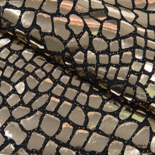 Тканини для суконь - Трикотаж люрекс голограма золото