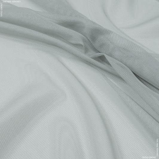 Ткани гардинные ткани - Тюль сетка блеск Анкара цвет серо-голубой с утяжелителем
