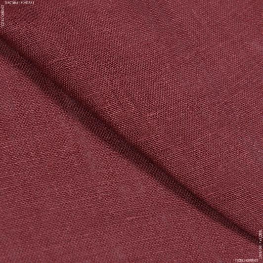 Тканини для костюмів - Льон сорочковий пом'якшений вишневий
