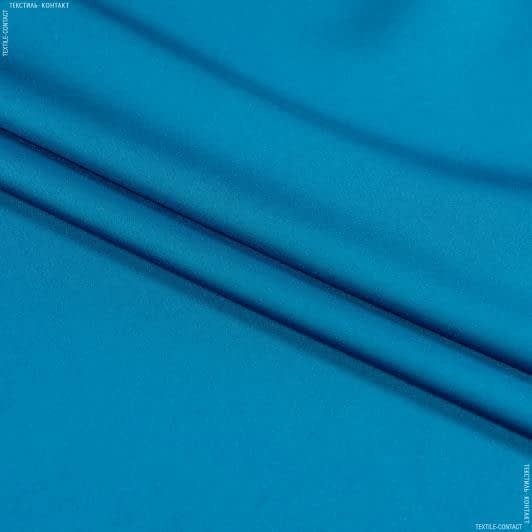 Ткани для платьев - Шелк искусственный стрейч темно-голубой