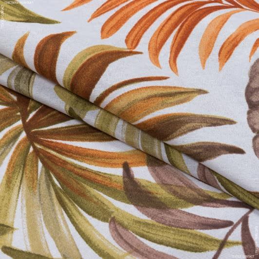Ткани для декора - Декоративная ткань  лонета  феникс/fenix /листья зел.оливка,сандал,т.беж