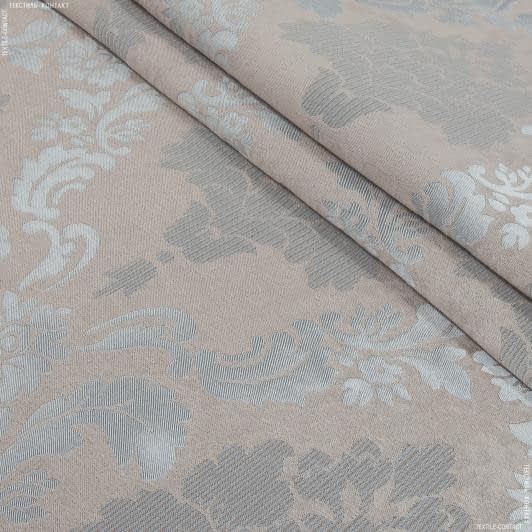 Тканини портьєрні тканини - Дімаут-софт,жаккард вензель,рожеві перли(137944+137945)