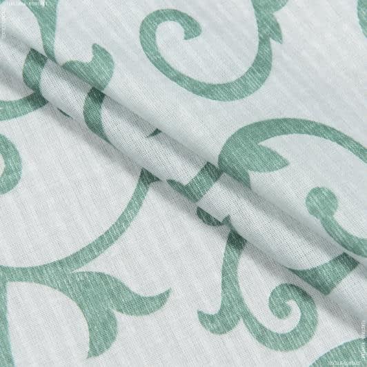 Ткани для постельного белья - Бязь набивная ТКЧ вензель зеленый