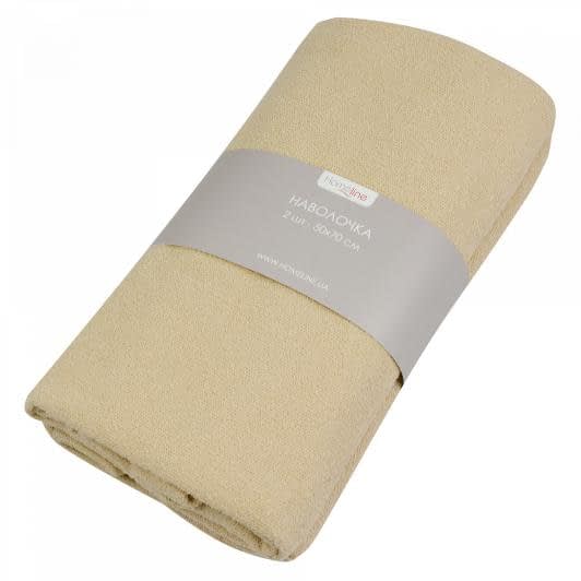 Ткани комплект постельного белья - Наволочка махровая 50х70 (2 шт. в наборе) бежевый