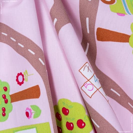 Ткани портьерные ткани - Декоративная ткань Траффик розовый, салат, коричневый