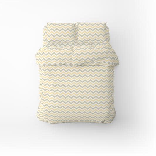 Ткани готовые изделия - Полутораспальный комплект постельного белья бязь зиг-заг цвет персиково-бежевый