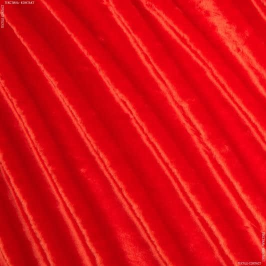 Ткани для верхней одежды - Мех коротковорсовый красный