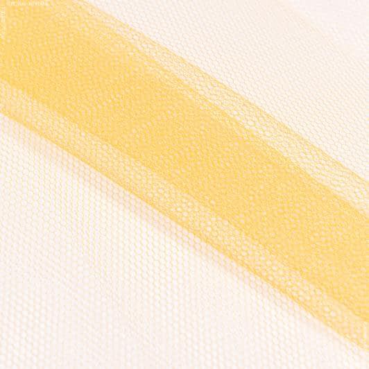 Ткани для украшения и упаковки подарков - Фатин жесткий оранжево-желтый