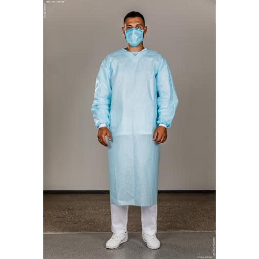 Ткани защитные костюмы - Халат медицинский одноразовый на завязках (герметизация швов ультразвуком) L