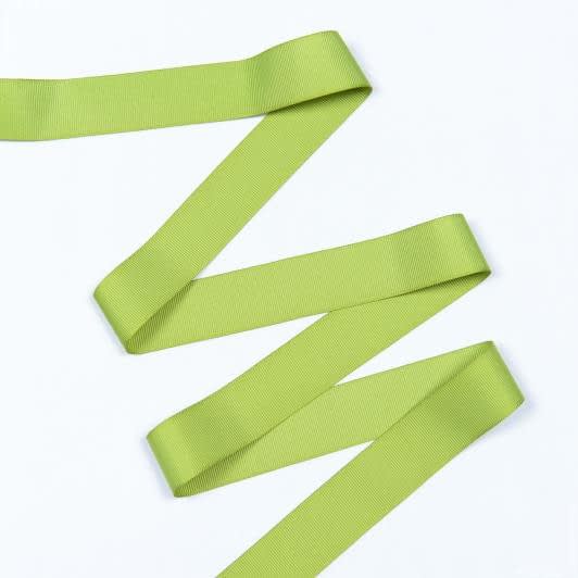 Тканини фурнітура для декора - Репсова стрічка Грогрен колір зелена трава 30 мм