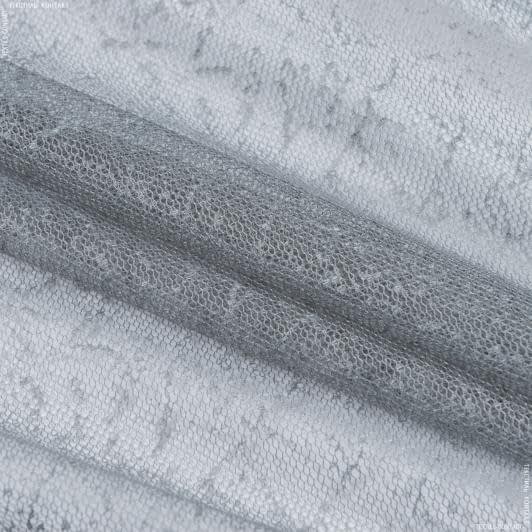 Тканини гардинні тканини - Гардинне полотно /гіпюр Ранкова роса сірий