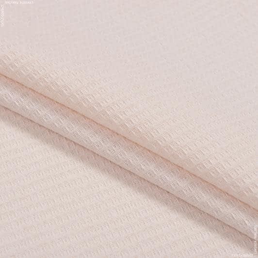 Ткани для полотенец - Ткань вафельная ТКЧ гладкокрашенная полотенечная розово-кремовая